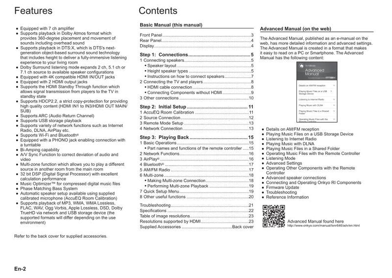 Onkyo TX-NR646 Audio/Video Receiver Operating Manual