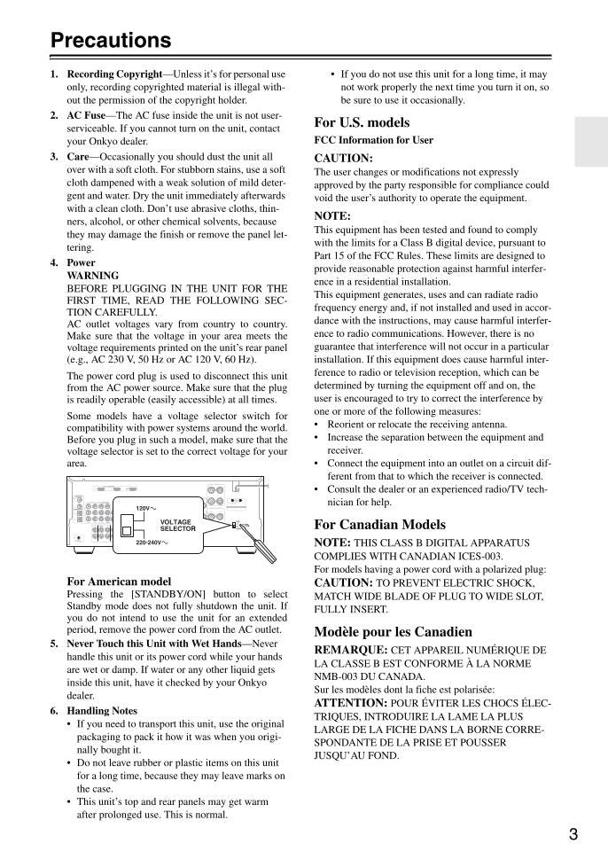 Onkyo TXSA605 TXSA8560 TXSR605 Audio/Video Receiver Operating Manual