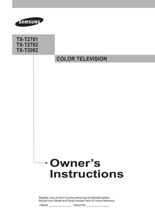 Samsung TXT2082 TXT2781 TXT2782 TV Operating Manual