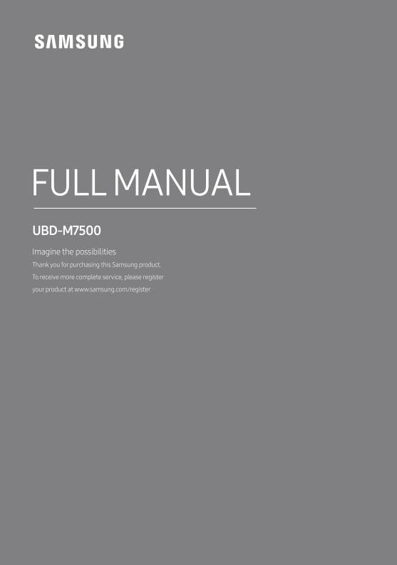 Samsung UBDM7500 Blu-Ray & Home Theater System Operating Manual