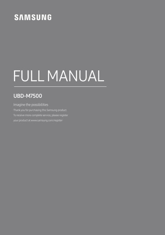 Samsung UBDM7500 Blu-Ray & Home Theater System Operating Manual