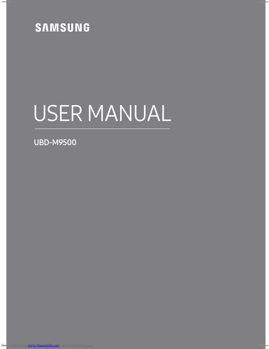 Samsung UBDM9500/ZA Blu-Ray & Home Theater System Operating Manual