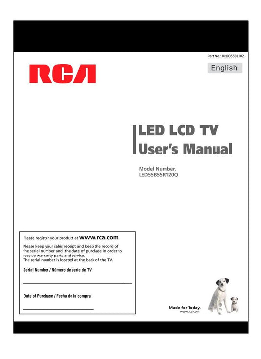 RCA 55B55R120Q LED55B55R120Q TV Operating Manual