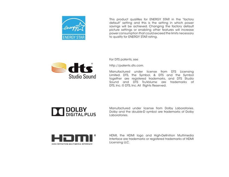 Vizio M601dA3 M701dA3 M801dA3 TV Operating Manual