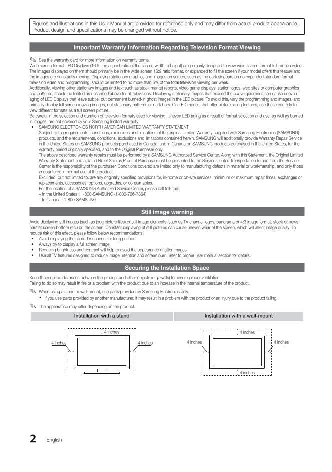 Samsung UN19C4000 UN22C4000 UN22C4010 TV Operating Manual