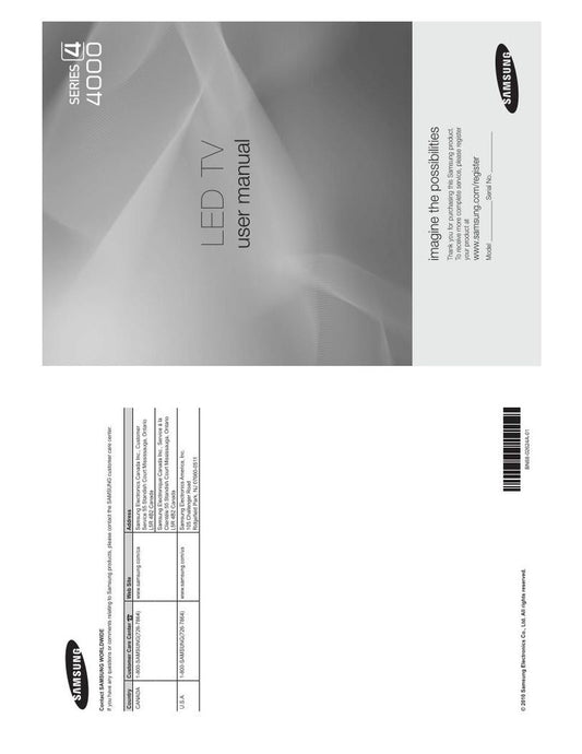 Samsung UN22C4000PDXZA TV Operating Manual