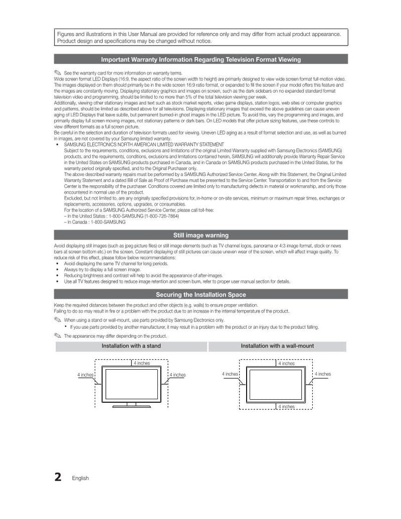 Samsung UN22C4000PDXZA TV Operating Manual