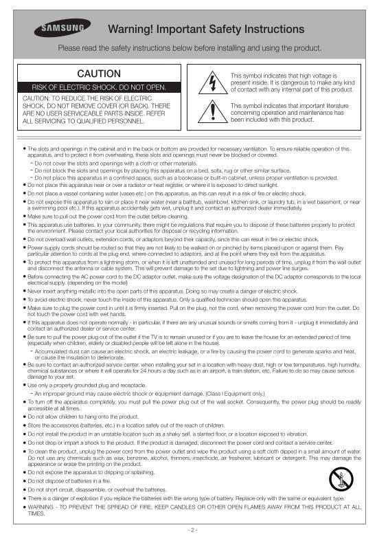 Samsung UN32J5003FOM TV Operating Manual