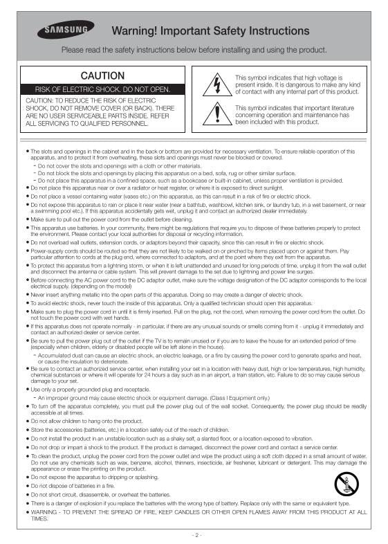 Samsung UN32J5003OM TV Operating Manual