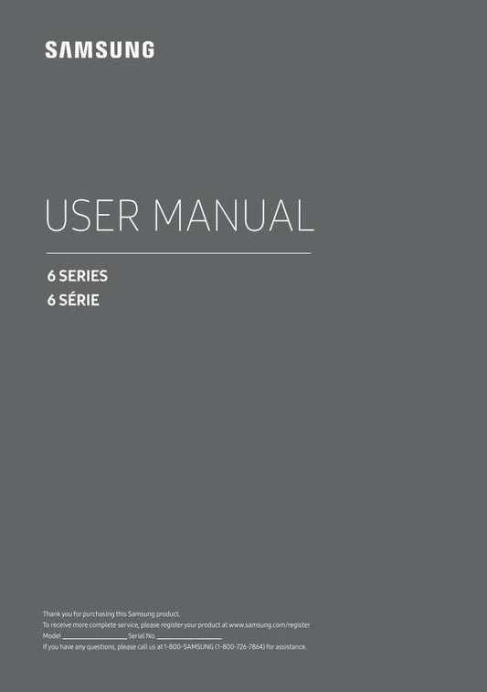 Samsung UN50MU6070FOM TV Operating Manual