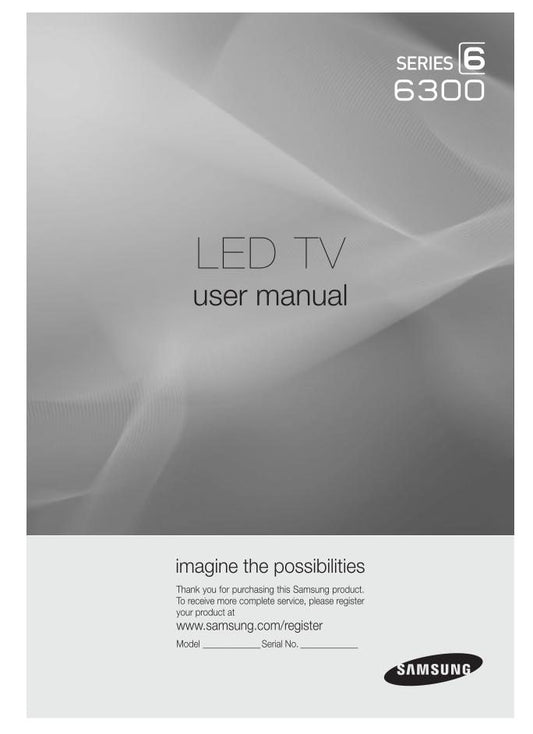 Samsung UN40C6300 UN46C6300 UN55C6300 TV Operating Manual