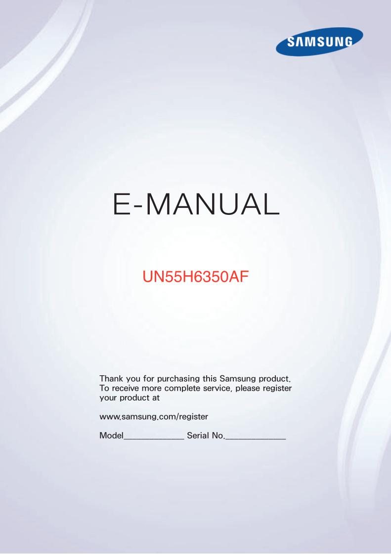 Samsung UN55H6350AFOM TV Operating Manual