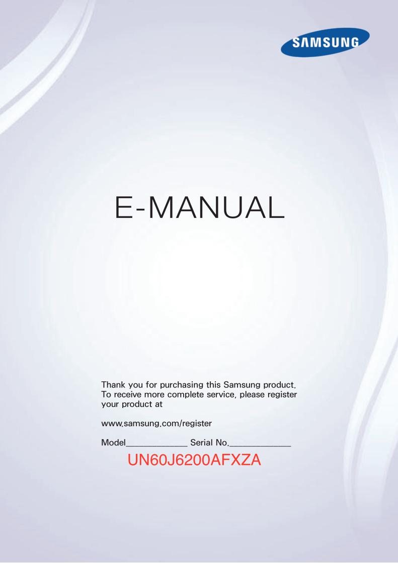 Samsung UN60J6200AFXZAOM TV Operating Manual