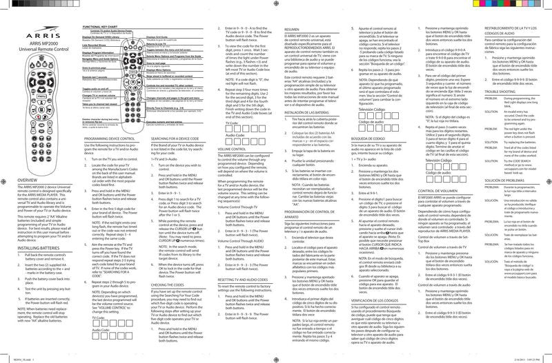 Universal-Electronics MP2000 Cable Box Operating Manual