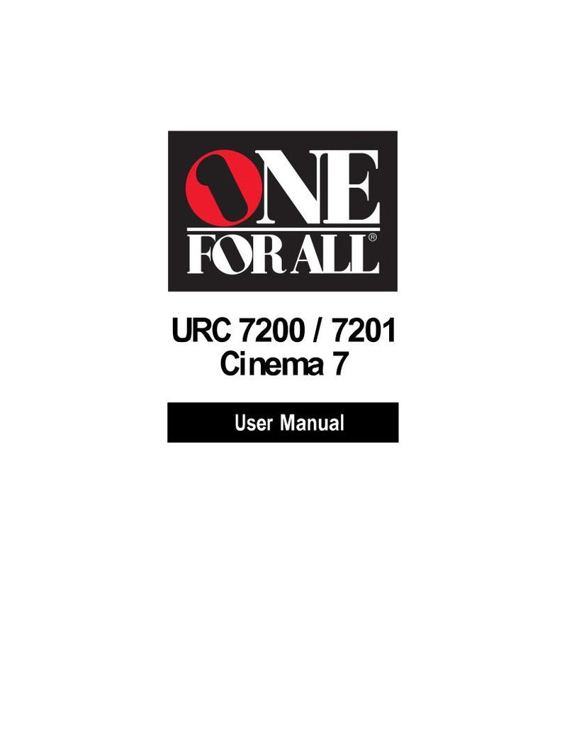 One For All URC7200 URC7201 Universal Remote Control Operating Manual