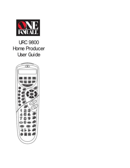 One For All URC9800 & Codes Universal Remote Control Operating Manual