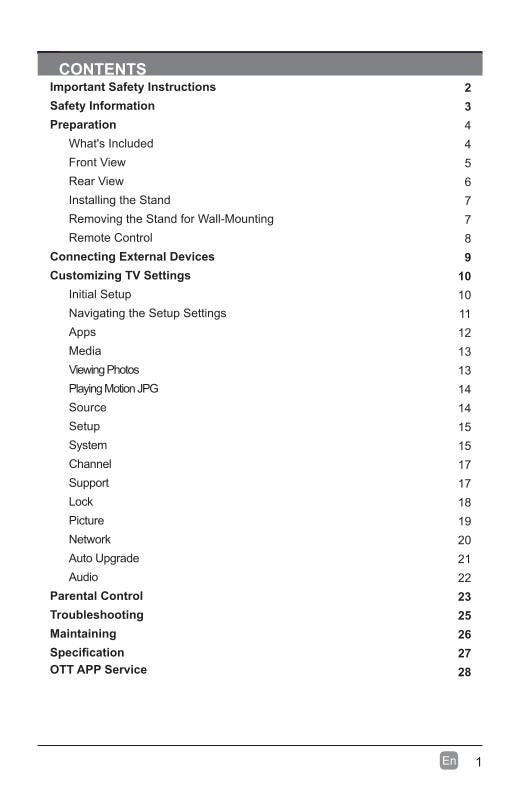 Westinghouse WD55UT4490 TV Operating Manual