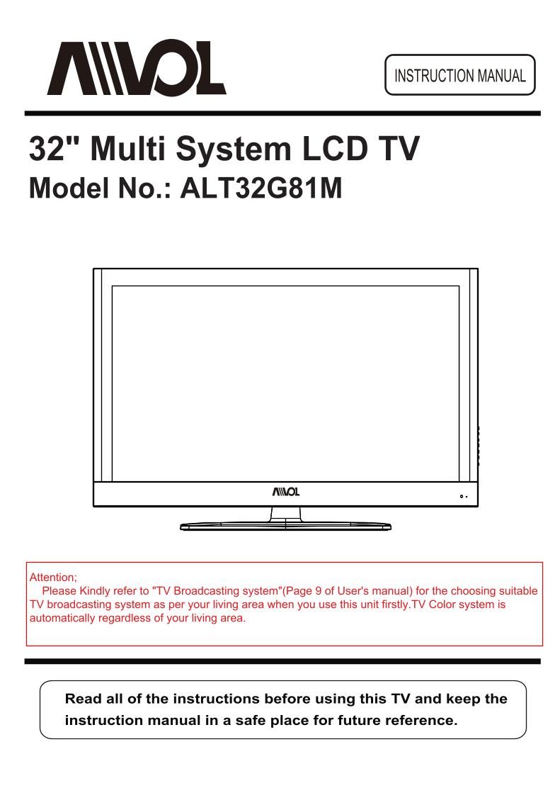 Avol ALT32 G 81M TV Operating Manual