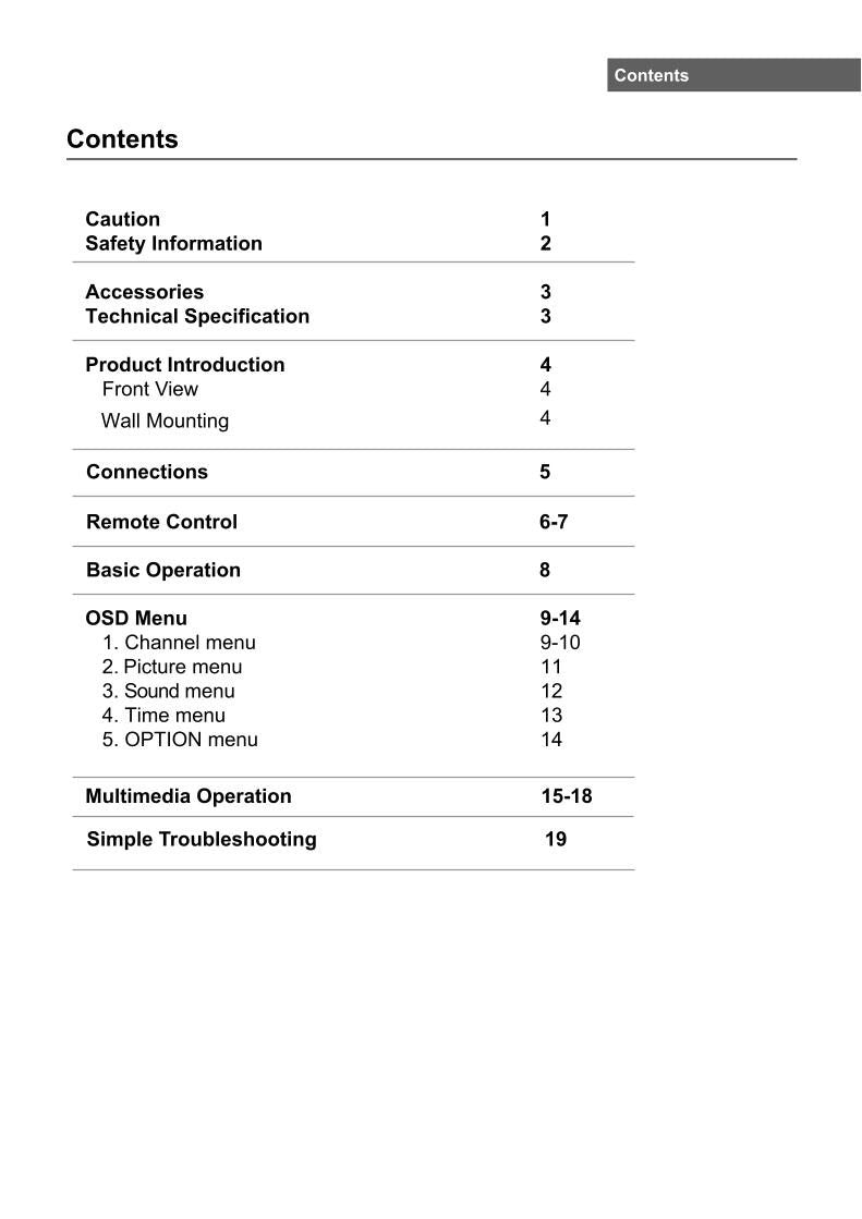 Avol ALT32G81M TV Operating Manual