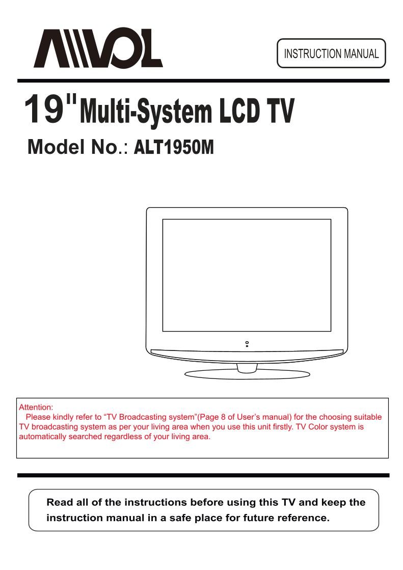 Avol ALT1950MOM TV Operating Manual