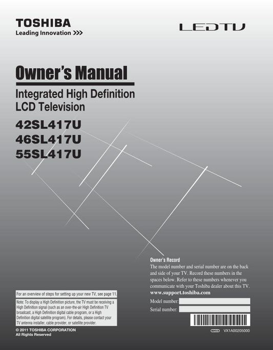 Toshiba 46SL417U TV Operating Manual