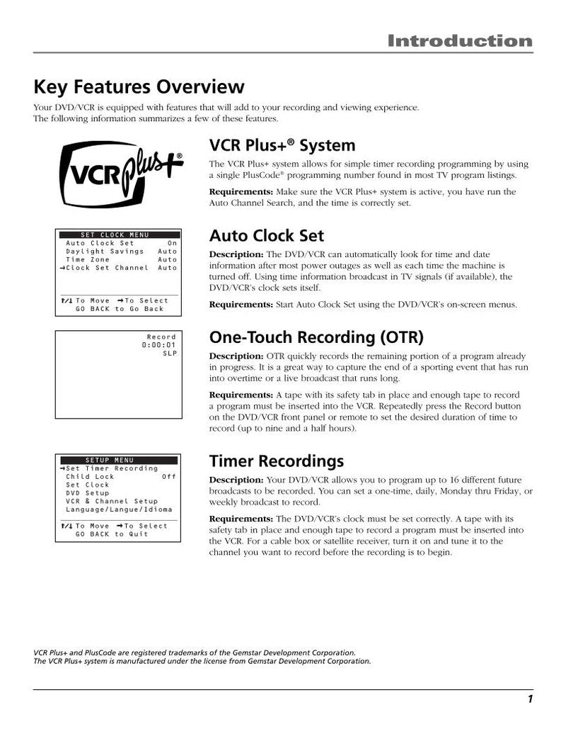 RCA VC125HF TV Operating Manual