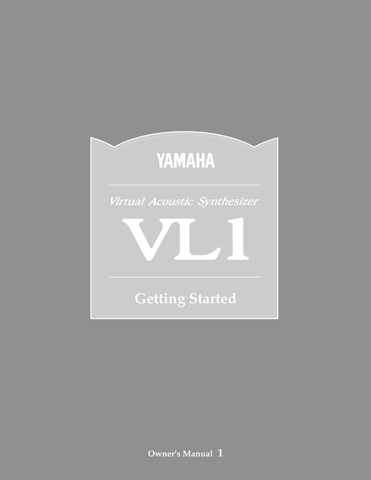 Yamaha VL1 Virtual Acoustic Synthesizer Owner/ User Manual (Pages: 66)