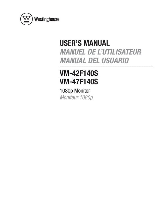 Westinghouse VM42F140S VM47F140S TV Operating Manual