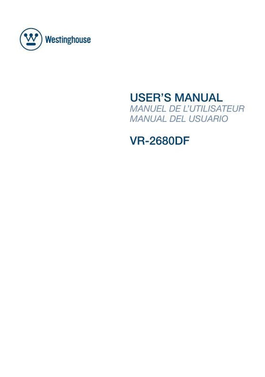 Westinghouse VR2680DFOM TV Operating Manual