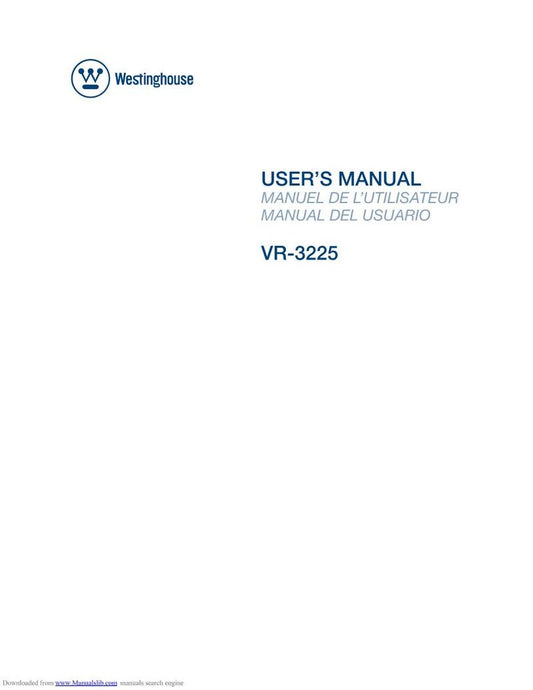 Westinghouse VR3225 TV Operating Manual