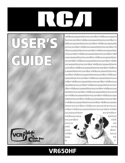 RCA VR650HF TV Operating Manual