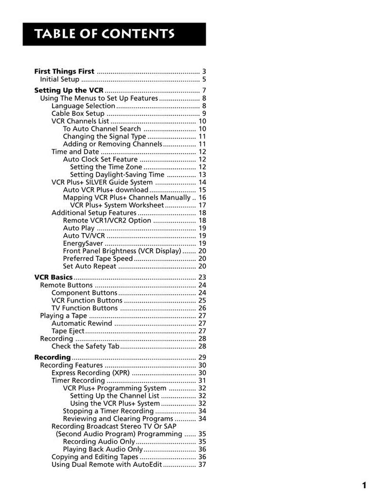 RCA VR702HF TV Operating Manual