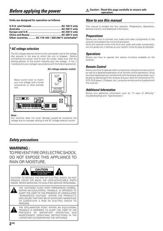 Kenwood KRFV4070D KRFV5070D KRFV5570D TV Operating Manual