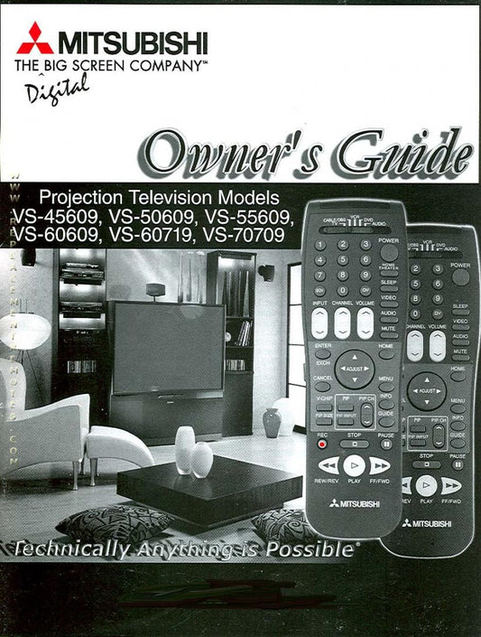 Mitsubishi VS45609 VS50609 VS55609 TV Operating Manual