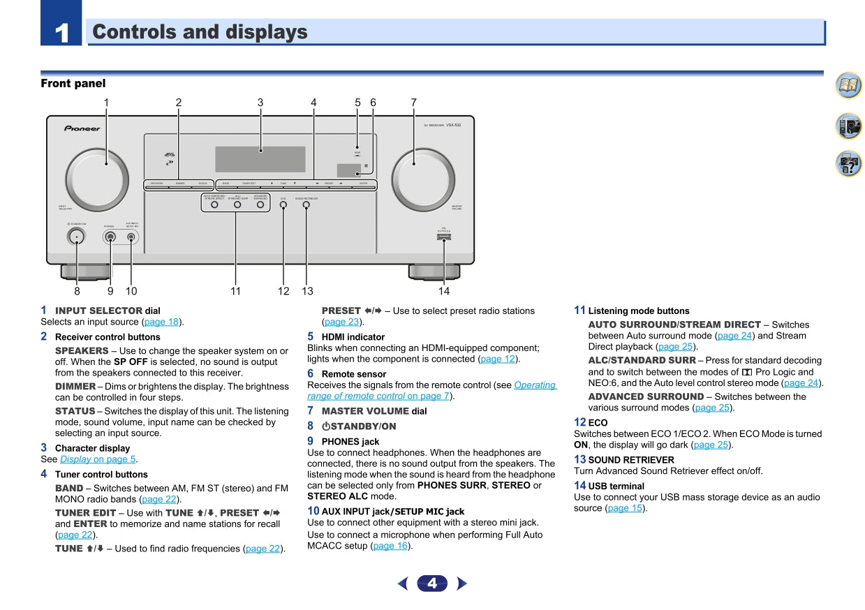 Pioneer VSX-532 Receiver Owner/ User Manual (Pages: 39)