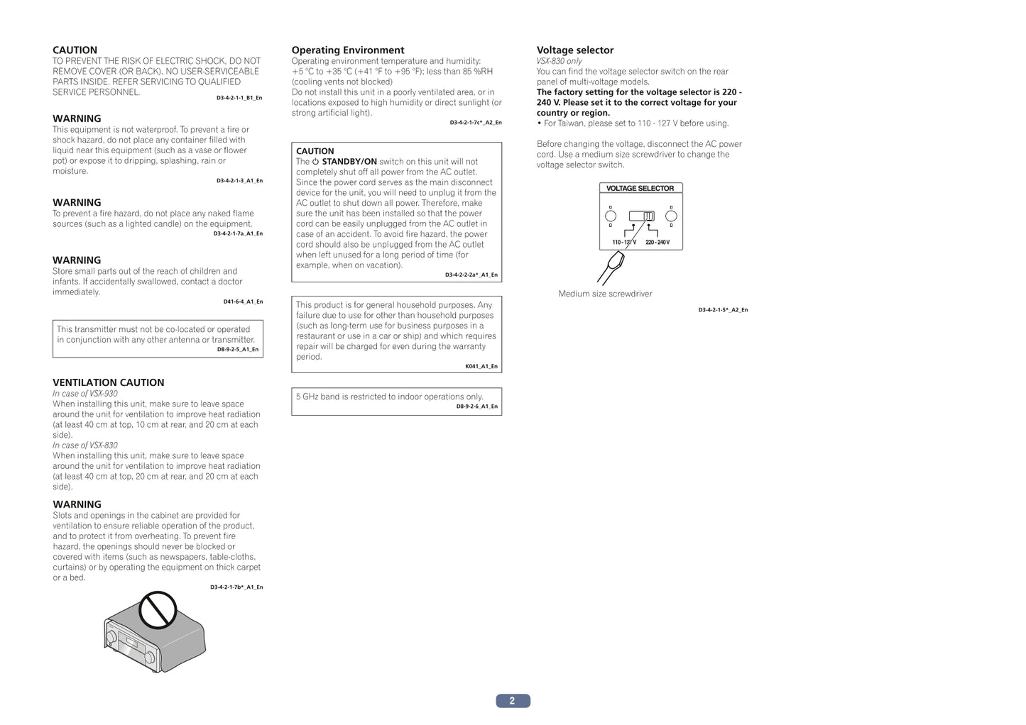 Pioneer VSX-830-K & VSX-930-K Receiver Owner/ User Manual (Pages: 141)