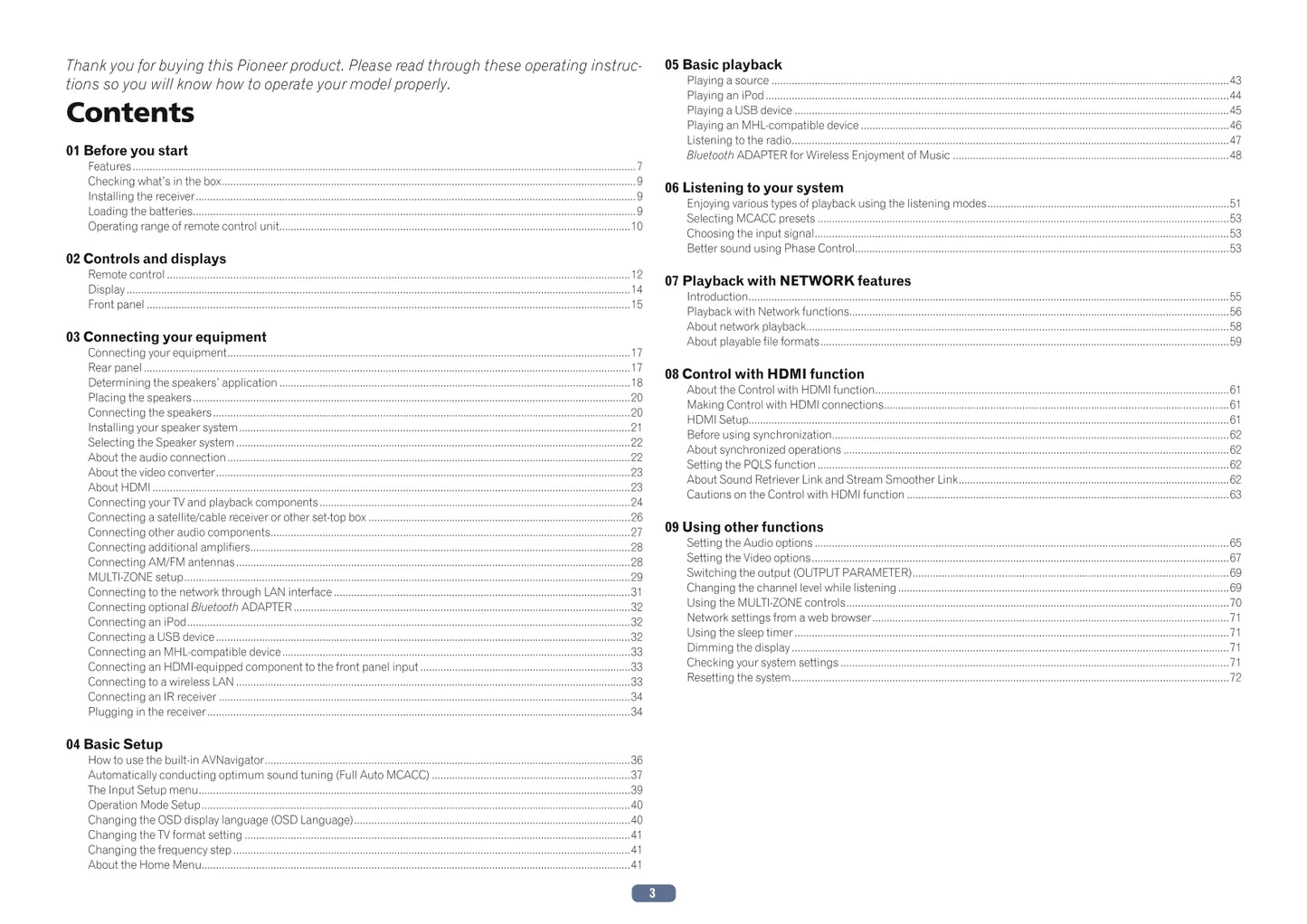 Pioneer VSX-924-K Receiver Owner/ User Manual (Pages: 121)