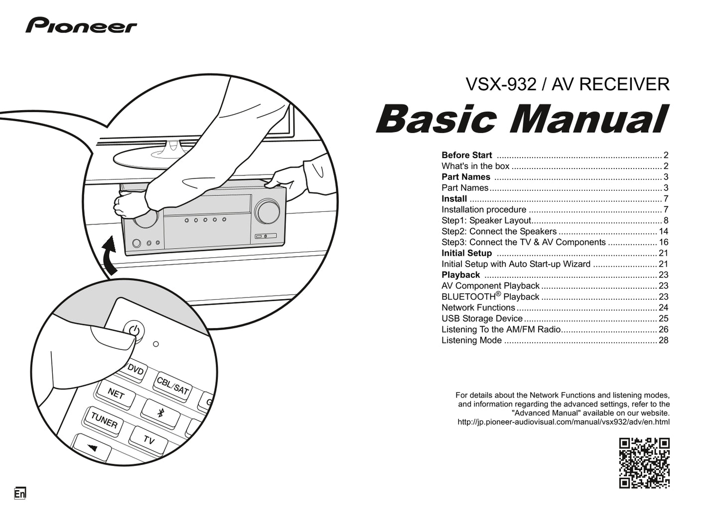 Pioneer VSX-932 Receiver Owner/ User Manual (Basic) (Pages: 32)