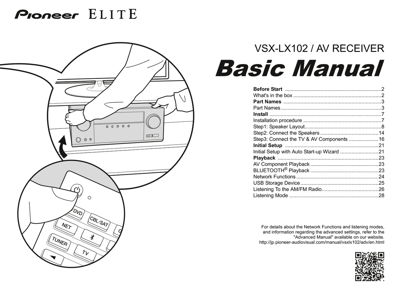Pioneer VSX-LX102 Receiver Owner/ User Manual (Basic) (Pages: 32)