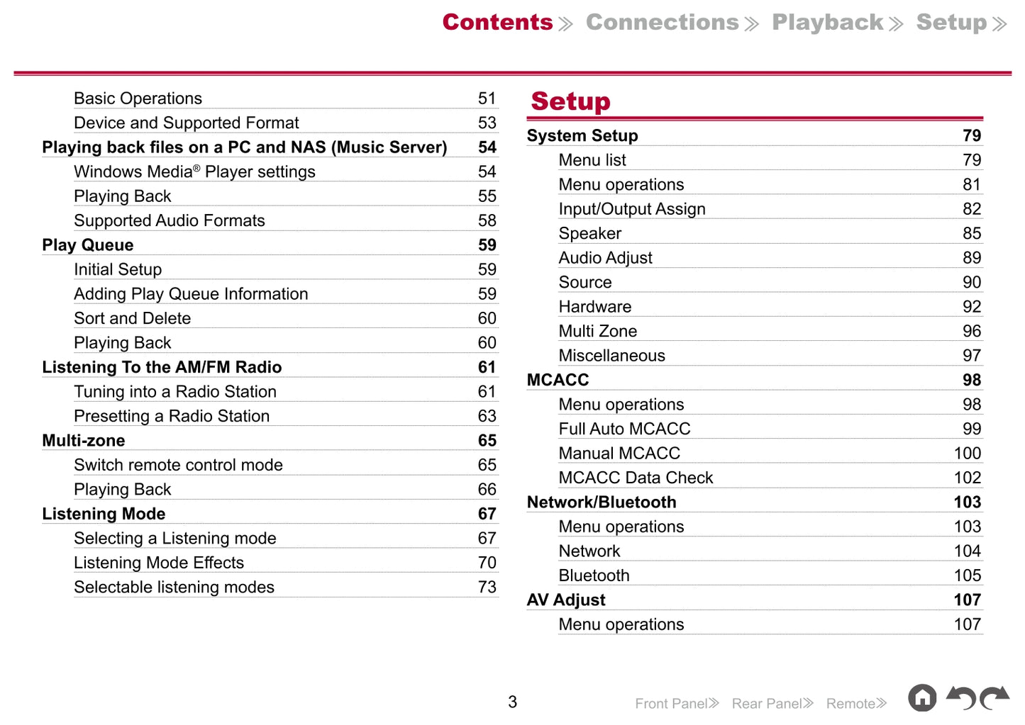 Pioneer VSX-LX103 Receiver Owner/ User Manual (Pages: 134)