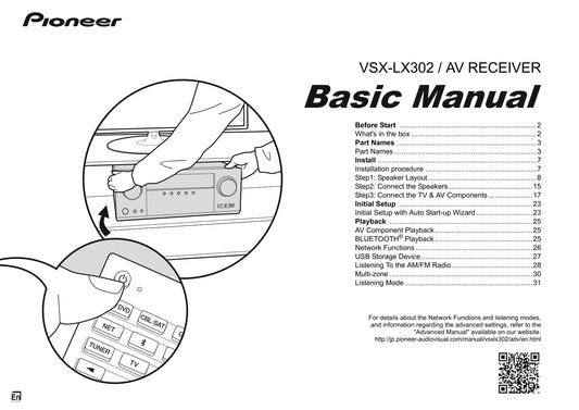 Pioneer VSX-LX302 Receiver Owner/ User Manual (Basic) (Pages: 36)