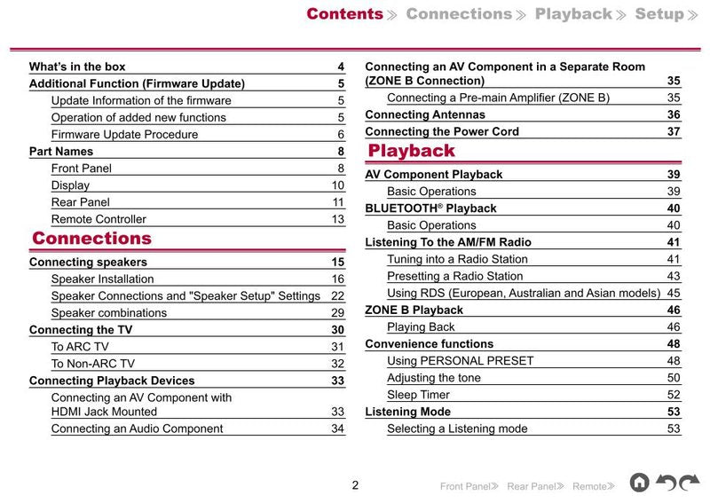 Pioneer VSX834 Audio/Video Receiver Operating Manual