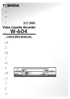 Toshiba W604OM Universal Remote Control Operating Manual