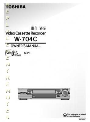 Toshiba W704 W704C TV Operating Manual