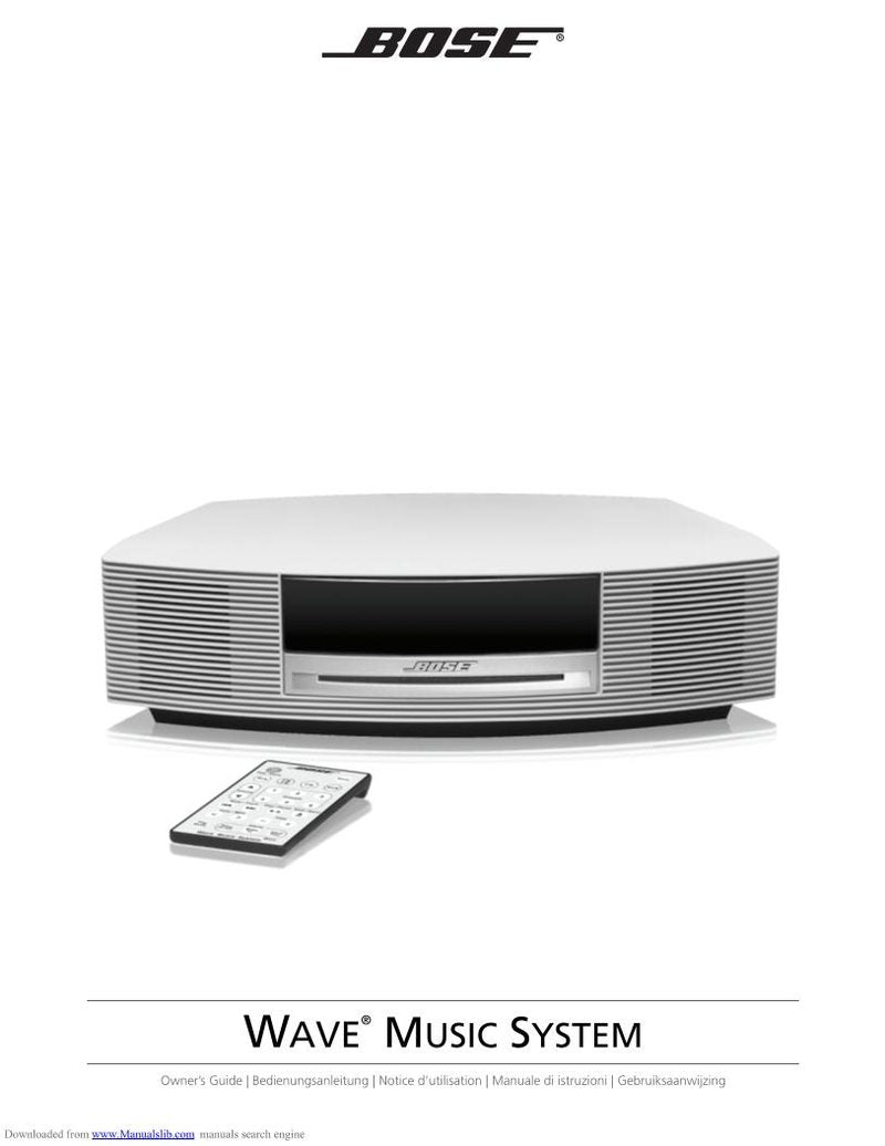 Bose Wave Music System OM Audio System Operating Manual