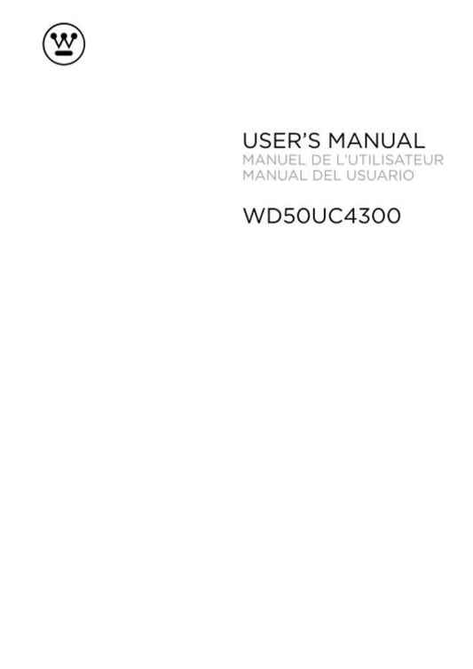 Westinghouse WD50UC4300 TV Operating Manual