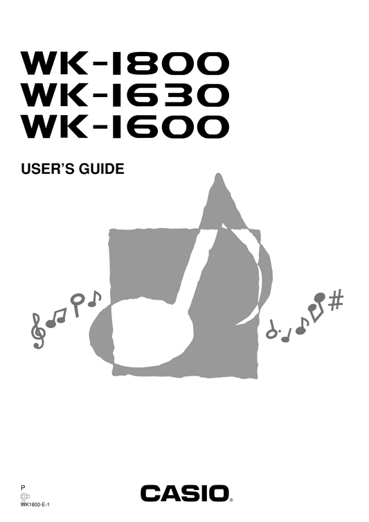 Casio WK-1600, WK-1630 & WK-1800 Keyboard Piano Owner's/ User Manual (Pages: 96)