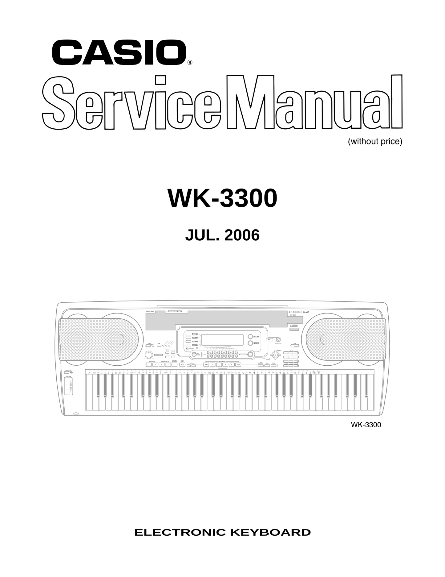 Casio WK-3300 Keyboard Piano Service Manual (Pages: 34)