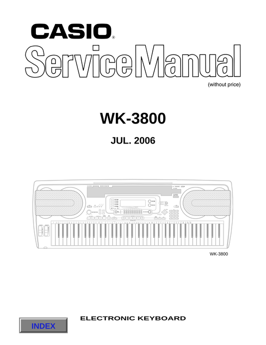 Casio WK-3800 Keyboard Piano Service Manual (Pages: 34)