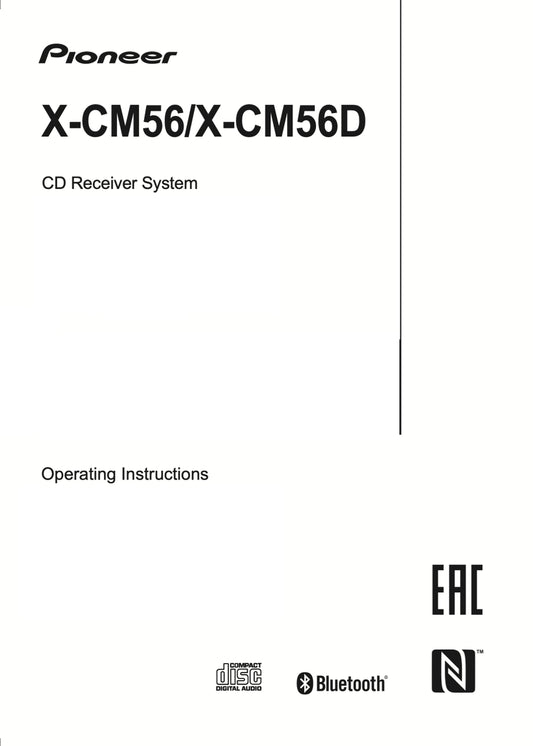 Pioneer X-CM56 & D CD Player Receiver Owner/ User Manual (Pages: 37)